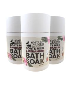 Goats of the Gorge - Goats Milk & Geranium Bath Soak - 3 x 530g